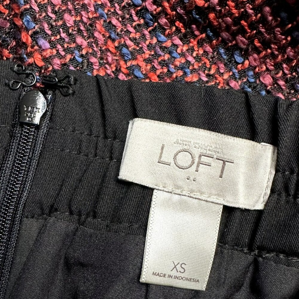 NWOT Ann Taylor Loft Maroon & Navy Tweed Pencil Skirt Size XS